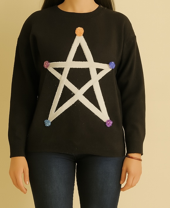 بافت وارداتی -ستاره -مشکی با ستاره جذاب