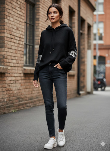 بافت وارداتی_کلاهدار_مشکی